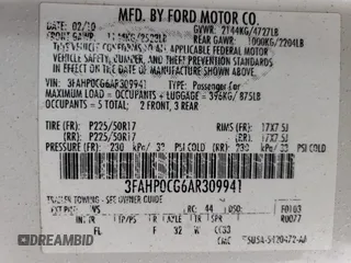 2010 Ford Fusion SEL with VIN 3FAHP0CG6AR309941, listed as a Copart auction lot 54722835 with 151,680 mi miles and Clean Title. Bid and sale history available at carsss.com. Image 12.