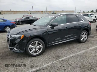 2022 Audi Q3 S line Premium with VIN WA1DECF37N1004662, listed as a Copart auction lot 59801985 with 25,213 mi miles and Salvage title. Bid and sale history available at DreamBid. Image 1.