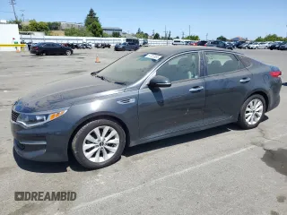 2016 Kia Optima LX z VIN 5XXGT4L37GG076777, wystawiony jako Copart lot #57722835 z przebiegiem 97 444 mil mil oraz Czysty tytuł • Clean title. Historia ofert i sprzedaży dostępna na DreamBid. Obrazek 1.