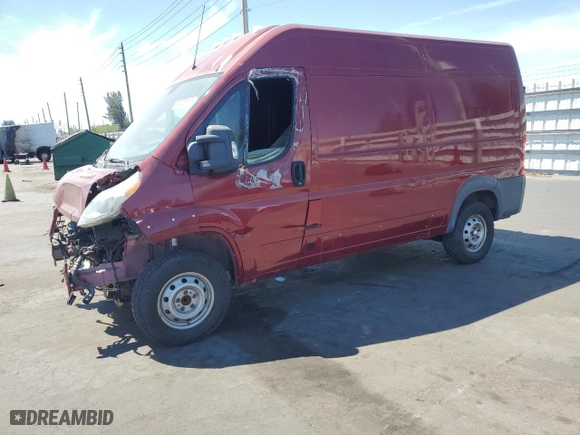 2015 Ram ProMaster Cargo Van with VIN 3C6TRVCG1FE509465, listed as a Copart auction lot 50229115 with 0 mi miles and Salvage Title. Bid and sale history available at carsss.com. Image 1.