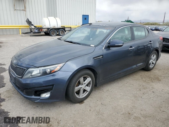2015 Kia Optima LX with VIN KNAGM4A70F5562835, listed as a Copart auction lot 55532665 with 159,110 mi miles and Clean Title. Bid and sale history available at DreamBid. Image 1.