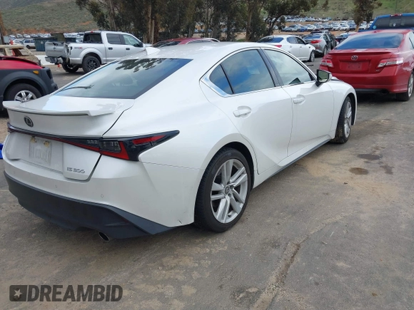 2021 Lexus IS with VIN JTHCA1D21M5116584, listed as a IAAI auction lot 41818401 with 56,354 mi miles. Bid and sale history available at carsss.com. Image 4.