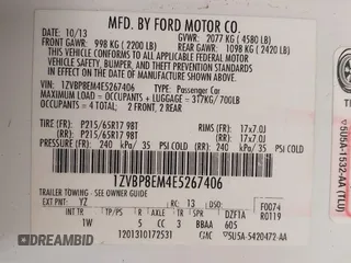 2014 Ford Mustang V6 with VIN 1ZVBP8EM4E5267406, listed as a IAAI auction lot 41752563 with 84,823 mi miles. Bid and sale history available at carsss.com. Image 9.