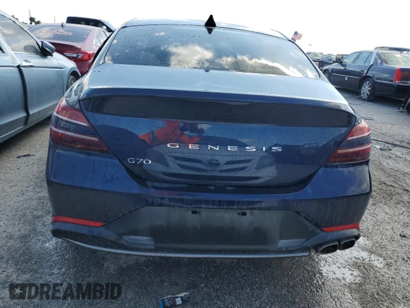 2023 Genesis G70 2.0T with VIN KMTG34TA9PU120546, listed as a Copart auction lot 75130334 with Not Provided miles and Salvage Title. Bid and sale history available at DreamBid. Image 6.
