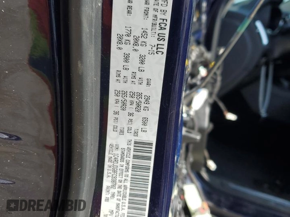 2015 Dodge Durango Limited with VIN 1C4RDJDG8FC938702, listed as a Copart auction lot 51119245 with 74,445 mi miles and Salvage title. Bid and sale history available at DreamBid. Image 14.