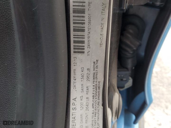 2014 Maserati Ghibli S Q4 with VIN ZAM57RTA7E1089301, listed as a Copart auction lot 69271994 with 58,318 mi miles and Salvage Title. Bid and sale history available at carsss.com. Image 15.