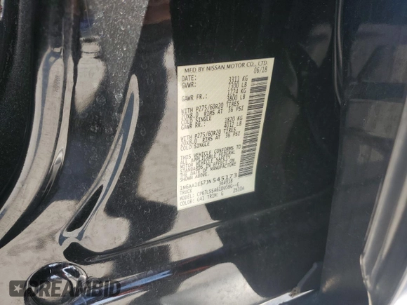 2018 Nissan Titan SV with VIN 1N6AA1E57JN545173, listed as a Copart auction lot 51579155 with 165,786 mi miles and Non repairable. Bid and sale history available at DreamBid. Image 15.