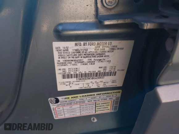 2008 Ford Taurus X SEL с VIN 1FMDK02W58GA20921, выставлен на аукционе IAAI как лот 41490276 с пробегом 180 864 миль миль и . История ставок и продаж доступна на DreamBid. Изображение 9.