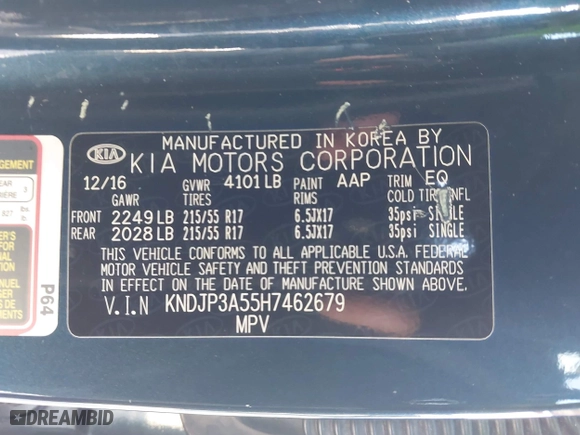 2017 Kia Soul + with VIN KNDJP3A55H7462679, listed as a IAAI auction lot 41985241 with 118,186 mi miles. Bid and sale history available at carsss.com. Image 9.