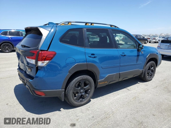 2023 Subaru Forester Wilderness with VIN JF2SKAMC9PH456962, listed as a Copart auction lot 58353725 with 21,487 mi miles and Salvage title. Bid and sale history available at DreamBid. Image 3.