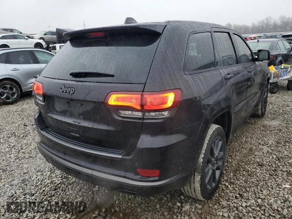 2018 Jeep Grand Cherokee Overland z VIN 1C4RJFCT3JC268599, wystawiony jako Copart lot #85242404 z przebiegiem 58 018 mil mil oraz Szkoda całkowita • Salvage title. Historia ofert i sprzedaży dostępna na DreamBid. Obrazek 3.