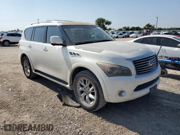2012 Infiniti QX56 7-passenger with VIN JN8AZ2NF9C9517580, listed as a Copart auction lot 66382334 with 176,182 mi miles and Clean Title. Bid and sale history available at carsss.com. Image 4.