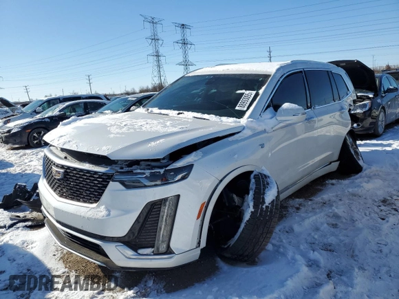 2021 Cadillac XT6 Premium Luxury with VIN 1GYKPDRS3MZ179615, listed as a Copart auction lot 88993095 with 38,208 mi miles and Salvage title. Bid and sale history available at DreamBid. Image 1.