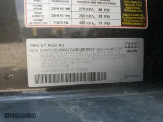 2012 Audi A3 2.0T Premium Plus with VIN WAUKEAFM2CA132005, listed as a Copart auction lot 54483265 with 161,311 mi miles and Clean Title. Bid and sale history available at carsss.com. Image 12.