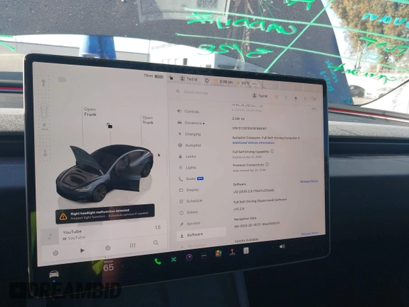 2025 Tesla Model 3 Long Range with VIN 5YJ3E1EA1SF884167, listed as a IAAI auction lot 41976320 with 3,146 mi miles and . Bid and sale history available at DreamBid. Image 7.