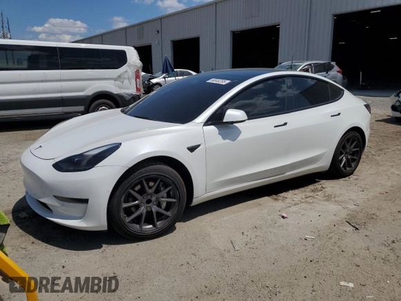 2021 Tesla Model 3 Standard Range Plus z VIN 5YJ3E1EA3MF085641, wystawiony jako Copart lot #56849295 z przebiegiem 123 350 mil mil oraz Tytuł czysty. Historia ofert i sprzedaży dostępna na DreamBid. Obrazek 1.