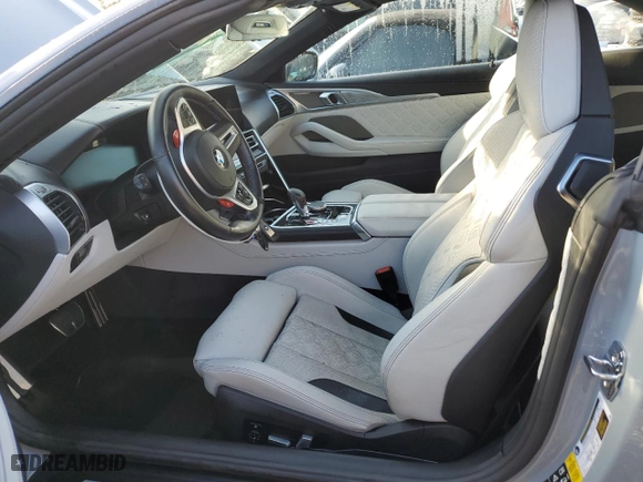 2023 BMW M8 Competition with VIN WBSDZ0C07PCK80455, listed as a Copart auction lot 74007064 with 0 mi miles and Salvage Title. Bid and sale history available at carsss.com. Image 7.