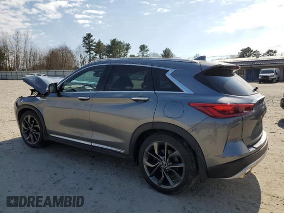 2019 Infiniti QX50 Essential with VIN 3PCAJ5M39KF102680, listed as a Copart auction lot 53104035 with 55,144 mi miles and Salvage Title. Bid and sale history available at DreamBid. Image 2.