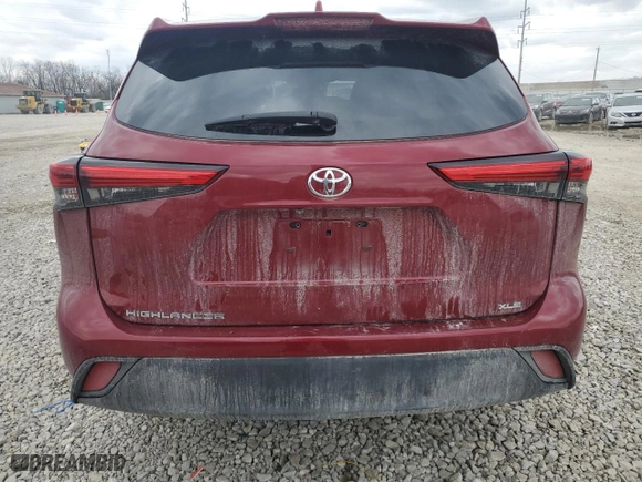 2021 Toyota Highlander XLE with VIN 5TDHZRAHXMS050456, listed as a Copart auction lot 49371975 with 54,925 mi miles and Salvage Title. Bid and sale history available at carsss.com. Image 6.