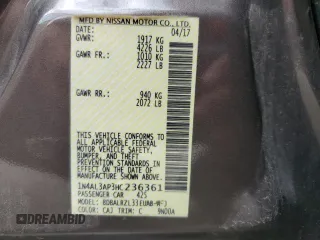2017 Nissan Altima SL with VIN 1N4AL3AP3HC236361, listed as a Copart auction lot 55932585 with 195,303 mi miles and Salvage title. Bid and sale history available at DreamBid. Image 12.