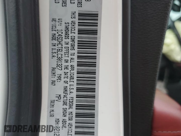 2020 Dodge Durango R/T with VIN 1C4SDHCT6LC301327, listed as a Copart auction lot 47811645 with 147,040 mi miles and Salvage title. Bid and sale history available at DreamBid. Image 15.