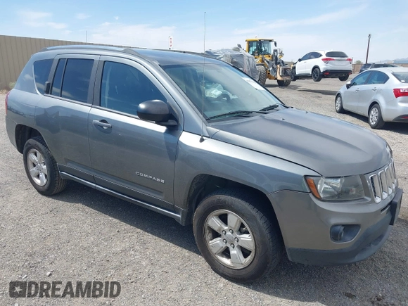 2014 Jeep Compass Sport with VIN 1C4NJCBA0ED524145, listed as a IAAI auction lot 42171212 with 187,257 mi miles. Bid and sale history available at carsss.com. Image 1.