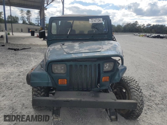1995 Jeep Wrangler S with VIN 1J4FY19P6SP296140, listed as a Copart auction lot 72147134 with 182,049 mi miles and Salvage Title. Bid and sale history available at carsss.com. Image 5.