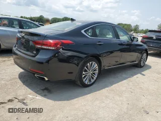 2017 Genesis G80 3.8L with VIN KMHGN4JE8HU190020, listed as a Copart auction lot 63818034 with 87,035 mi miles and Salvage Title. Bid and sale history available at carsss.com. Image 3.