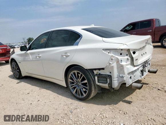 2020 Infiniti Q50 Red Sport 400 with VIN JN1FV7AR1LM660114, listed as a Copart auction lot 55658965 with 28,318 mi miles and Salvage title. Bid and sale history available at DreamBid. Image 2.