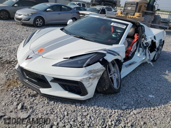 2021 Chevrolet Corvette 2LT with VIN 1G1YB2D47M5120014, listed as a Copart auction lot 61862085 with Not provided miles and Salvage title. Bid and sale history available at DreamBid. Image 1.