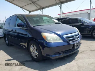 2005 Honda Odyssey EX-L with VIN 5FNRL38755B014776, listed as a IAAI auction lot 42598139 with 188,522 mi miles and . Bid and sale history available at DreamBid. Image 1.