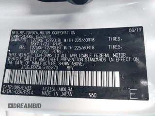 2020 Lexus NX with VIN JTJGJRDZXL5002870, listed as a IAAI auction lot 41104997 with 48,856 mi miles. Bid and sale history available at carsss.com. Image 9.