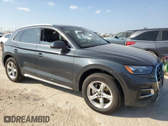 2021 Audi Q5 with VIN WA1AABFY1M2107377, listed as a Copart auction lot 44348435 with 86,408 mi miles and Salvage title. Bid and sale history available at DreamBid. Image 4.