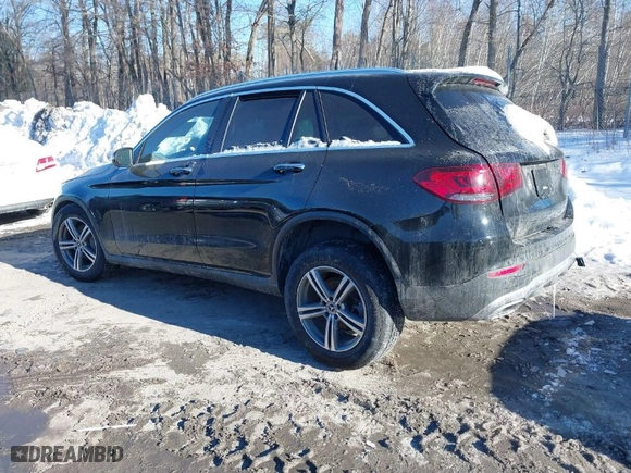 2020 Mercedes-Benz GLC with VIN WDC0G8EB2LF712784, listed as a IAAI auction lot 41491585 with 51,021 mi miles. Bid and sale history available at carsss.com. Image 3.