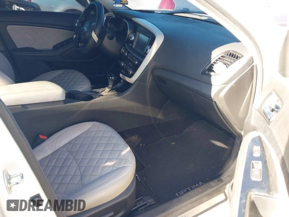 2014 Kia Optima SXL Turbo with VIN 5XXGR4A61EG343260, listed as a IAAI auction lot 41418449 with 133,555 mi miles and . Bid and sale history available at DreamBid. Image 5.