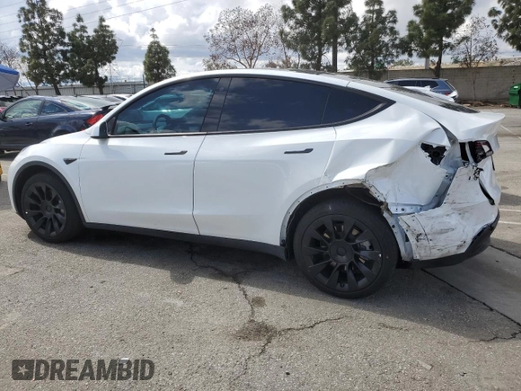 2022 Tesla Model Y Long Range with VIN 7SAYGDEE3NF558379, listed as a Copart auction lot 48594035 with 12,501 mi miles and Salvage Title. Bid and sale history available at carsss.com. Image 2.
