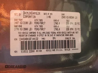 2006 Dodge Durango SLT with VIN 1D4HD48N16F144132, listed as a Copart auction lot 49399155 with 157,884 mi miles and Salvage title. Bid and sale history available at DreamBid. Image 13.