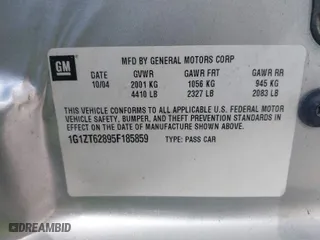 2005 Chevrolet Malibu Maxx LS with VIN 1G1ZT62895F185859, listed as a IAAI auction lot 41819975 with 165,058 mi miles. Bid and sale history available at carsss.com. Image 9.