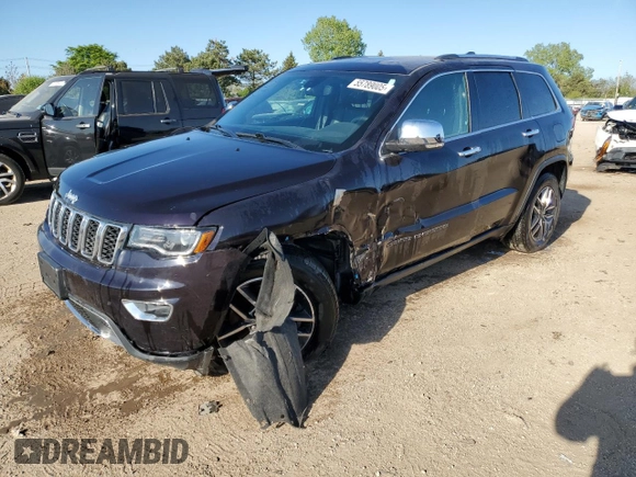 2019 Jeep Grand Cherokee Limited X with VIN 1C4RJFBT2KC591948, listed as a Copart auction lot 55789005 with 54,110 mi miles and Salvage title. Bid and sale history available at DreamBid. Image 1.