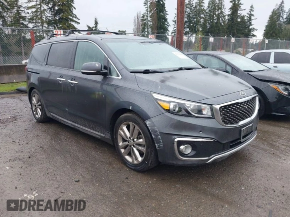 2016 Kia Sedona SX-L with VIN KNDME5C16G6118727, listed as a IAAI auction lot 41835104 with 116,657 mi miles. Bid and sale history available at carsss.com. Image 1.