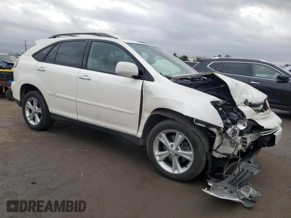 2008 Lexus RX 400h with VIN JTJGW31U182008928, listed as a Copart auction lot 47746115 with 158,183 mi miles and Salvage Title. Bid and sale history available at DreamBid. Image 4.
