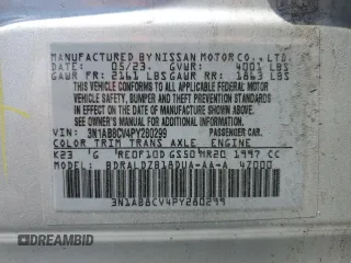 2023 Nissan Sentra SV with VIN 3N1AB8CV4PY280299, listed as a Copart auction lot 53739635 with 34,825 mi miles and Clean Title. Bid and sale history available at carsss.com. Image 12.