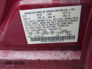 2006 Nissan Altima SL with VIN 1N4BL11DX6N323271, listed as a IAAI auction lot 41809610 with Not provided miles and . Bid and sale history available at DreamBid. Image 9.