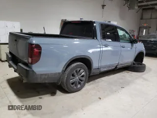 2023 Honda Ridgeline Sport with VIN 5FPYK3F10PB048387, listed as a Copart auction lot 42747395 with 17,224 mi miles and Salvage title. Bid and sale history available at DreamBid. Image 3.