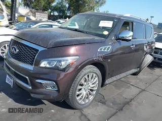 2016 Infiniti QX80 with VIN JN8AZ2NC1G9401091, listed as a IAAI auction lot 42497807 with 77,179 mi miles and . Bid and sale history available at DreamBid. Image 21.