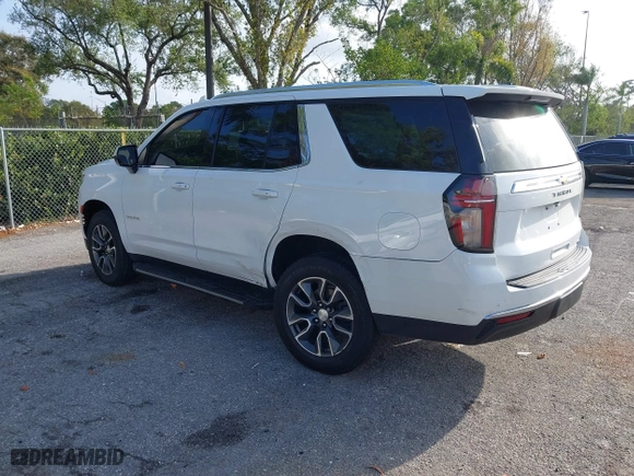 2021 Chevrolet Tahoe LT with VIN 1GNSCNKD7MR386938, listed as a IAAI auction lot 41723844 with 48,430 mi miles. Bid and sale history available at carsss.com. Image 3.