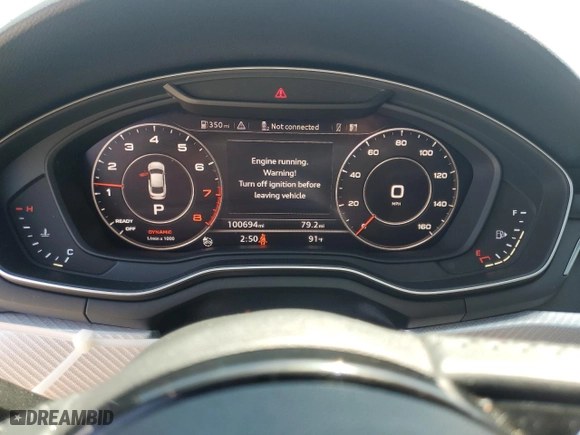 2018 Audi A5 Sportback Premium with VIN WAUANCF5XJA007282, listed as a Copart auction lot 55349744 with NaN miles and Salvage Title. Bid and sale history available at carsss.com. Image 9.