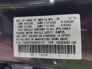 2017 Acura TLX w/Technology Pkg with VIN 19UUB1F56HA005179, listed as a IAAI auction lot 41200140 with 66,771 mi miles. Bid and sale history available at carsss.com. Image 9.