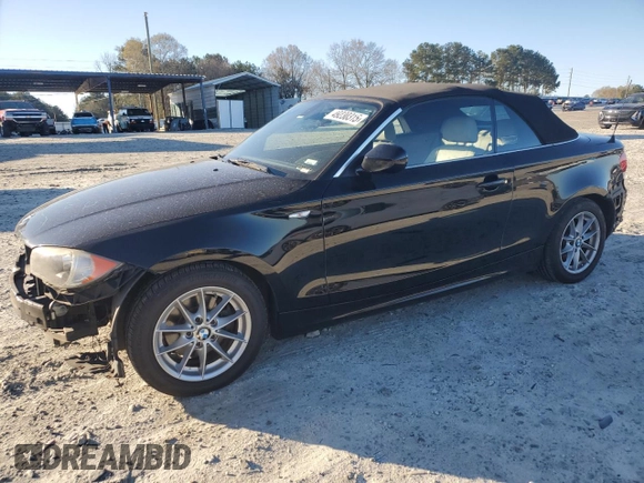 2011 BMW 1 Series 128i with VIN WBAUN1C59BVH82322, listed as a Copart auction lot 49230315 with 163,458 mi miles and Salvage Title. Bid and sale history available at carsss.com. Image 1.