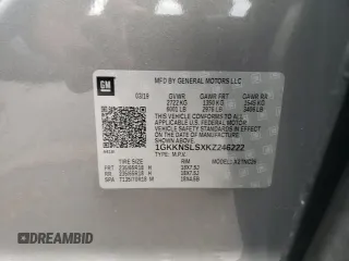2019 GMC Acadia SLE with VIN 1GKKNSLSXKZ246222, listed as a Copart auction lot 59442404 with 57,487 mi miles and Salvage Title. Bid and sale history available at DreamBid. Image 14.